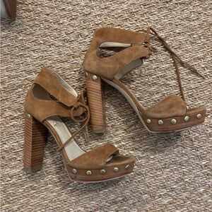 Brown Suede Pelle Moda heels sz 6